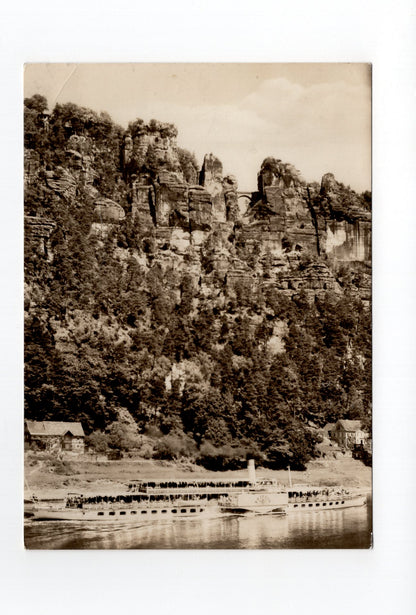 Ansichtskarte Basteiwände bei Kurort Rathen / Sächsische Schweiz