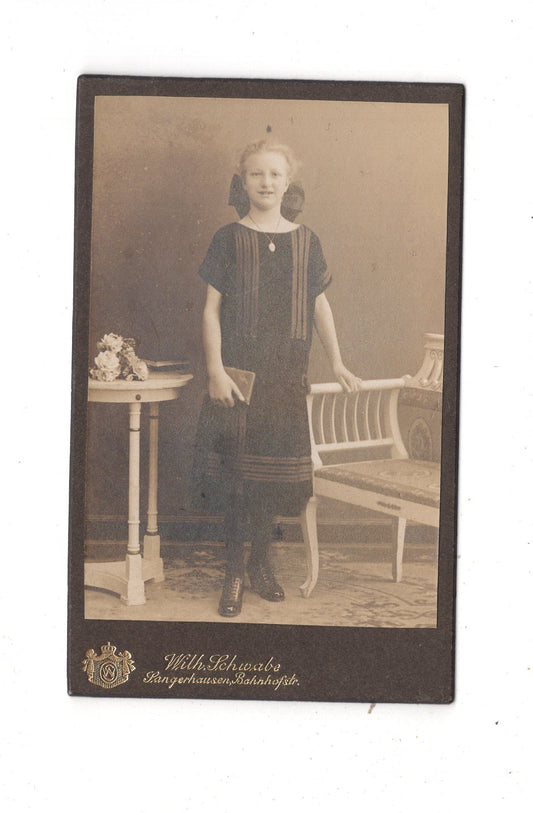 Fotografie Feines junges Mädchen - Sangerhausen 1910er / CDV M1-36