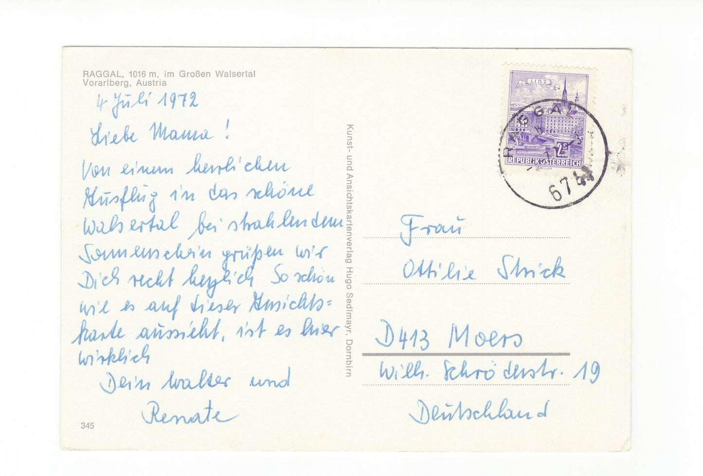 Ansichtskarte Raggal / Vorarlberg / Österreich