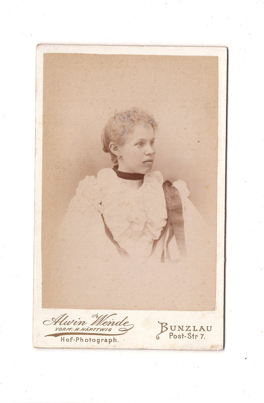 Fotografie Damenportrait - Bunzlau - Boleslawiec 1890er / CDV C1-13