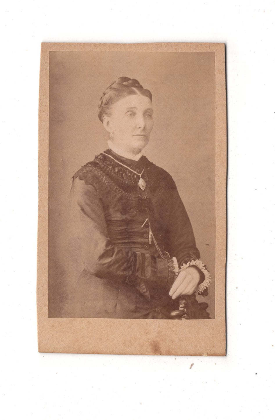 Fotografie Feine Dame - Bad Pyrmont 1870er / CDV L1-34