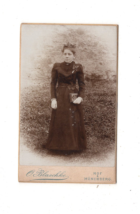Fotografie Feines junges Mädchen - Hof & Münchberg 1890er / CDV M1-36