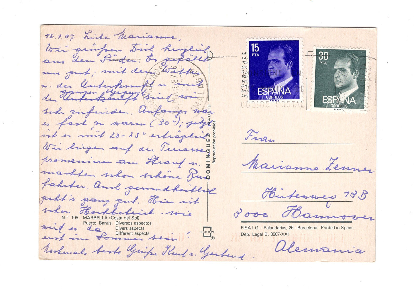 Ansichtskarte Marbella / Costa del Sol / Spanien