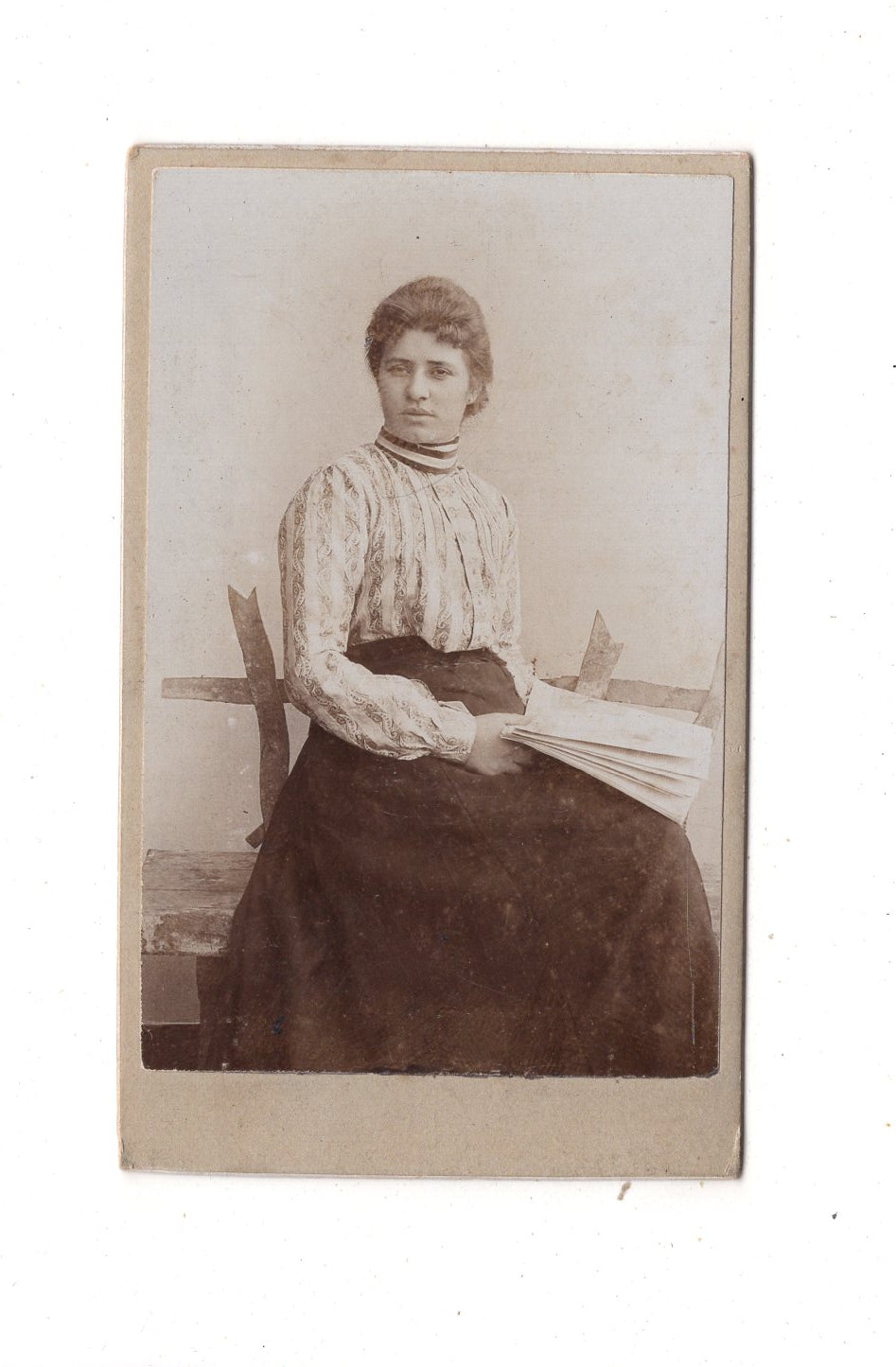Fotografie Feine Dame - unbekannter Ort 1890er / CDV L1-34