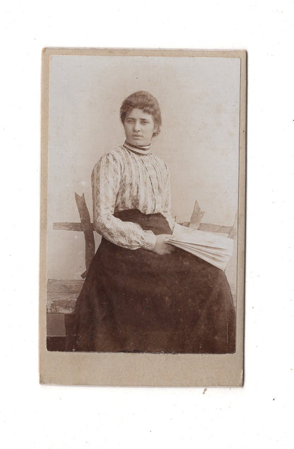 Fotografie Feine Dame - unbekannter Ort 1890er / CDV L1-34