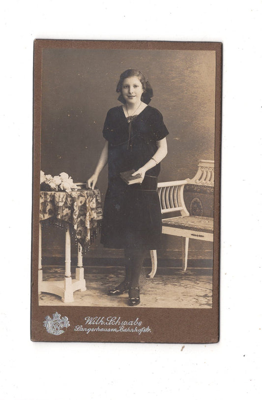 Fotografie Feines junges Mädchen - Sangerhausen 1910er / CDV M1-36