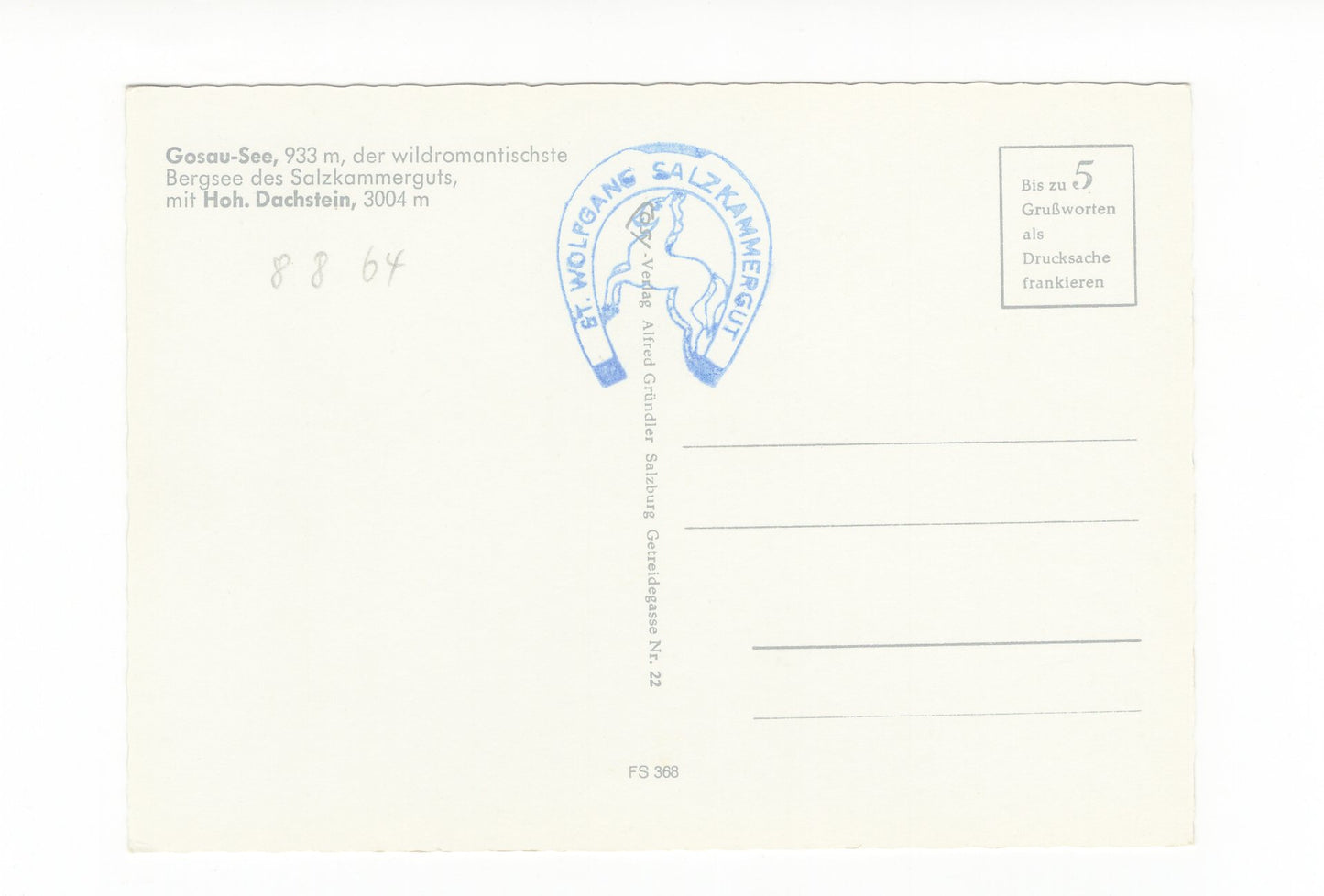 Ansichtskarte Gosau-See / Salzkammergut / Österreich