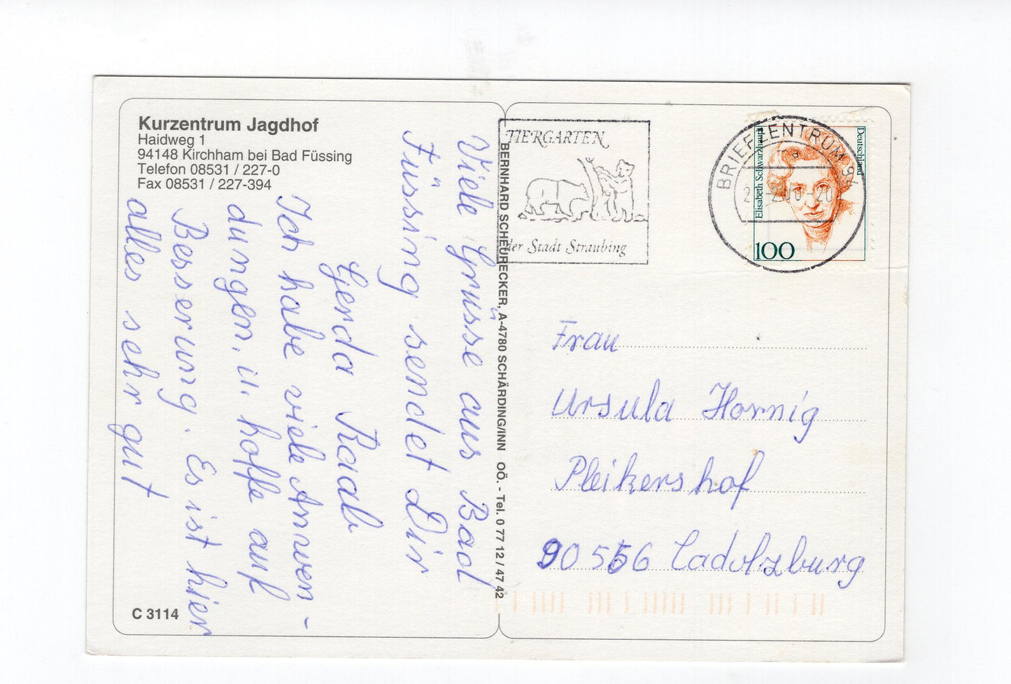 Ansichtskarte Bad Füssing-Kirchham / Kurzentrum Jagdhof