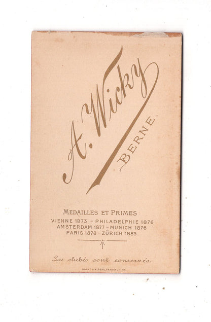 Fotografie Herrenportrait mit Widmung - Berne Bern 1895