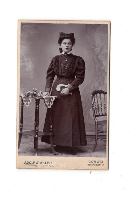 Fotografie Feines junges Mädchen - Görlitz 1900er / CDV M1-36
