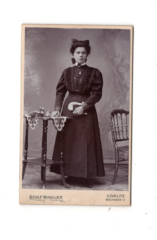 Fotografie Feines junges Mädchen - Görlitz 1900er / CDV M1-36