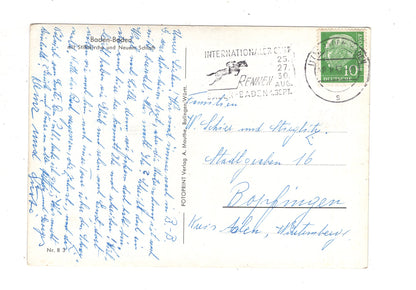 Ansichtskarte Baden-Baden mit Stiftskirche und Neuem Schloss / J1-57