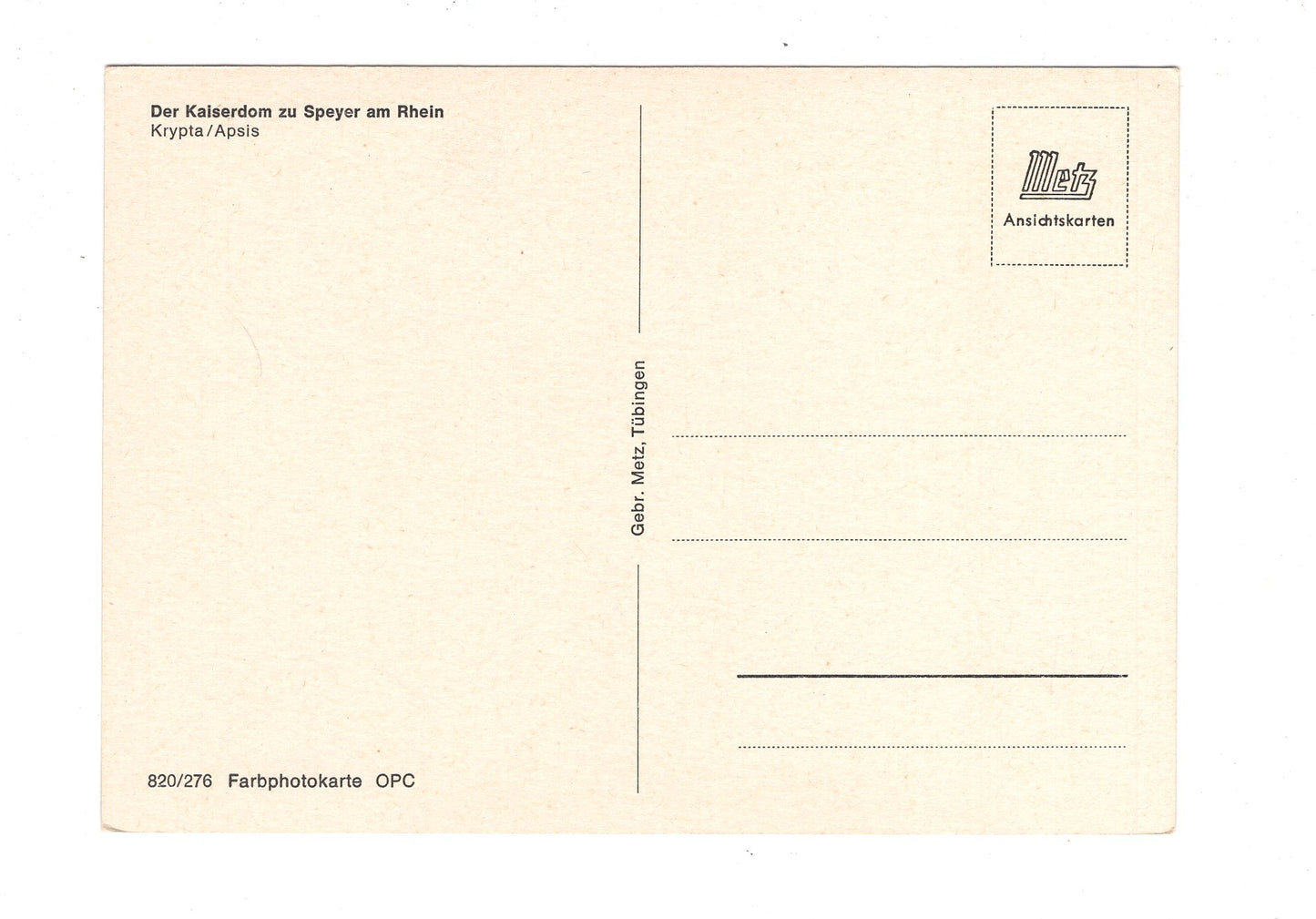 Ansichtskarte Speyer am Rhein / Der Kaiserdom / Krypta - Apsis / H1-63