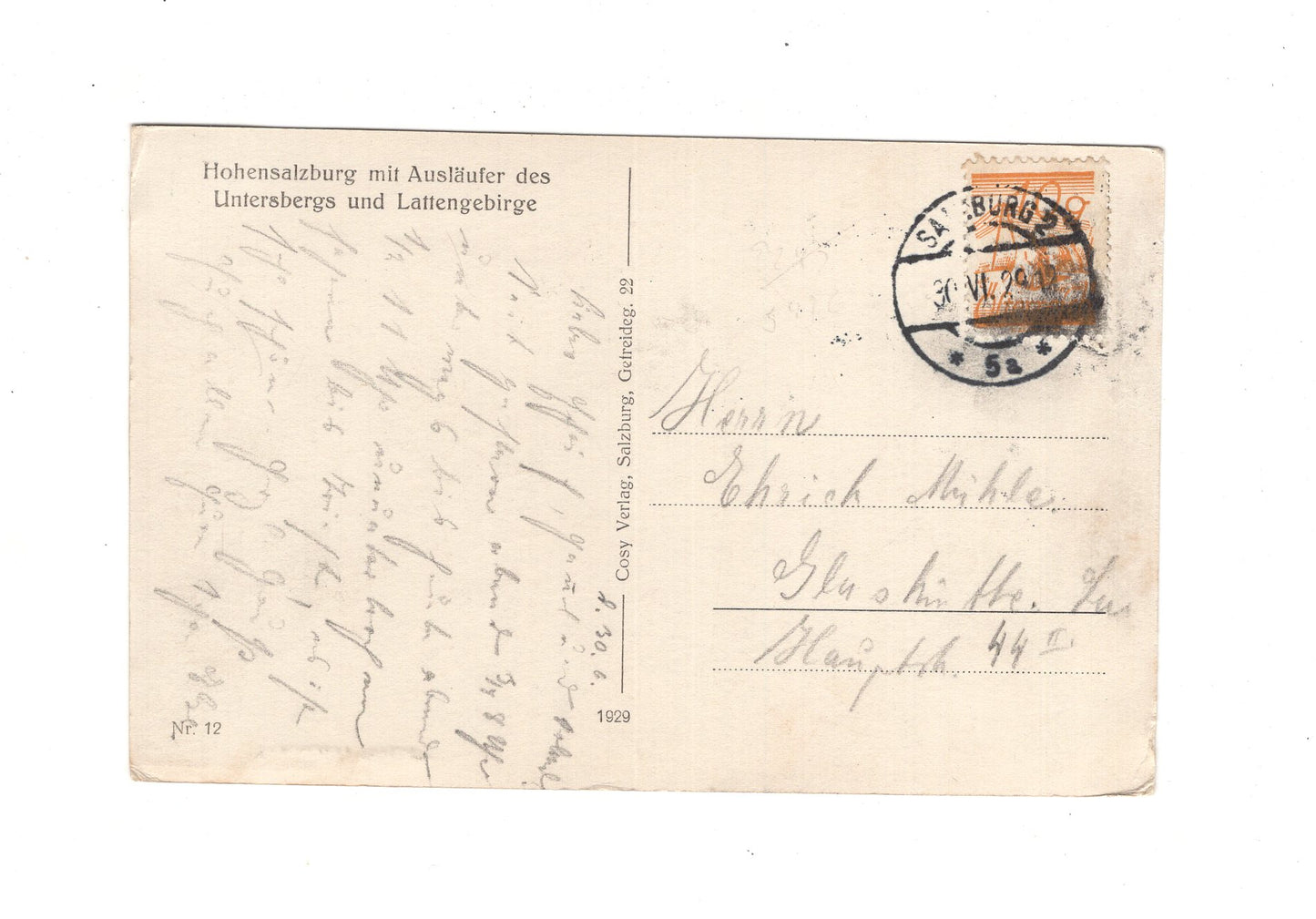 Ansichtskarte Salzburg / Hohensalzburg / Österreich - 1929