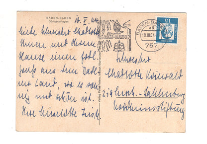 Ansichtskarte Baden-Baden / Gönneranlagen / J1-57