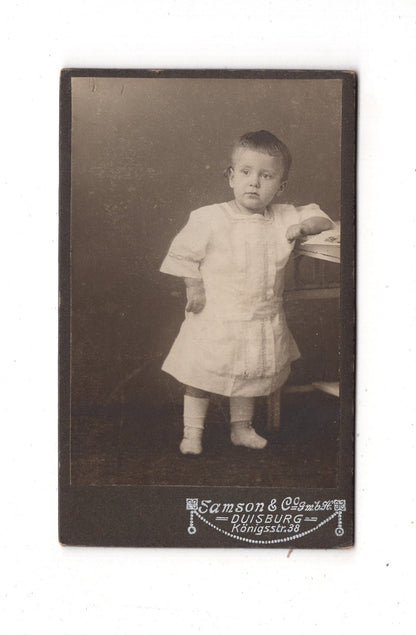 Fotografie Niedliches kleines Mädchen - Duisburg 1910er / CDV M1-16