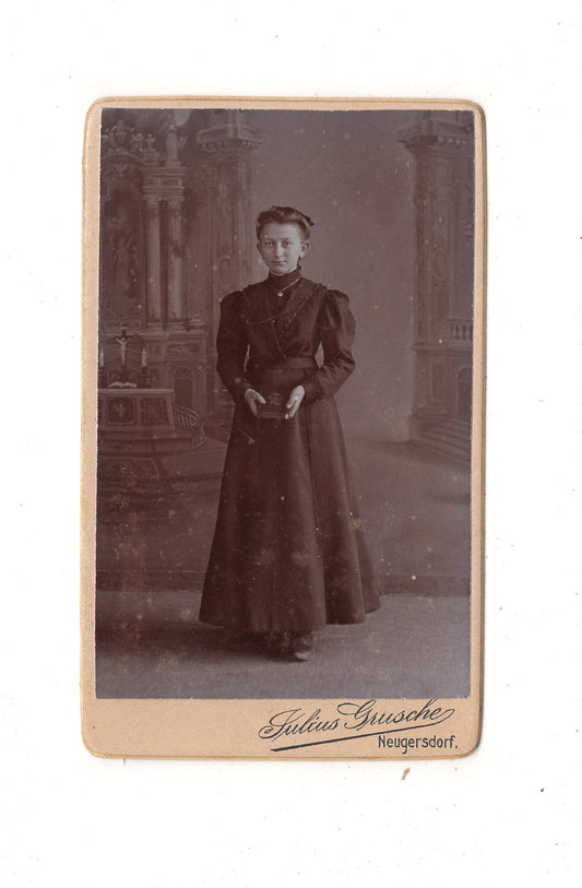 Fotografie Feines junges Mädchen - Neugersdorf 1890er / CDV M1-36