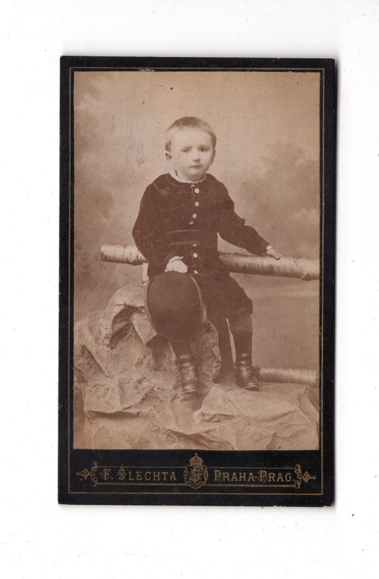 Fotografie Niedlicher kleiner Junge - Praha Prag 1880er / CDV M1-16
