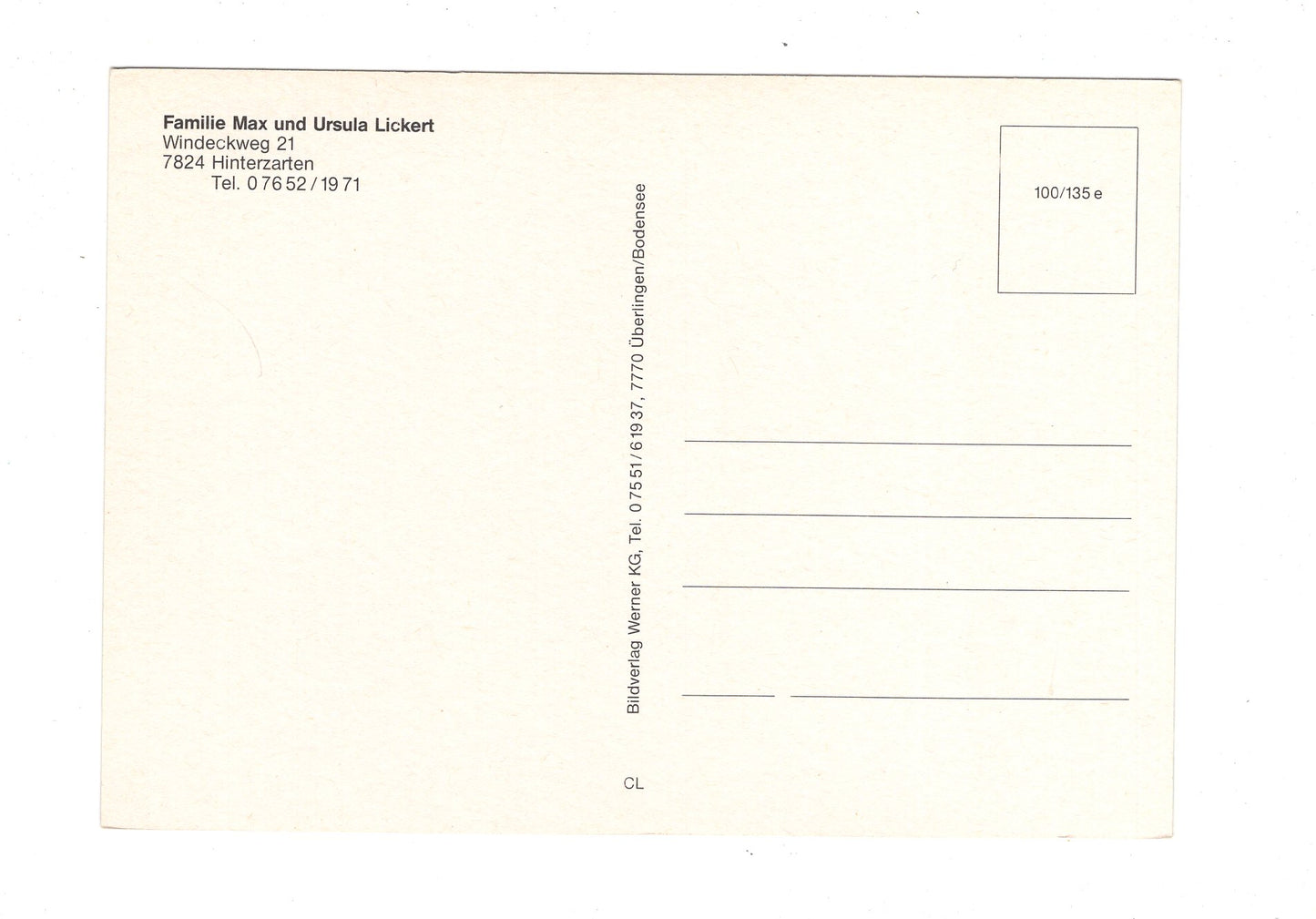 Ansichtskarte Familie Lickert / Hinterzarten im Schwarzwald / G1-66