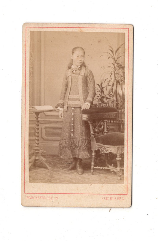 Fotografie Feines junges Mädchen - Heidelberg um 1870 / CDV M1-36