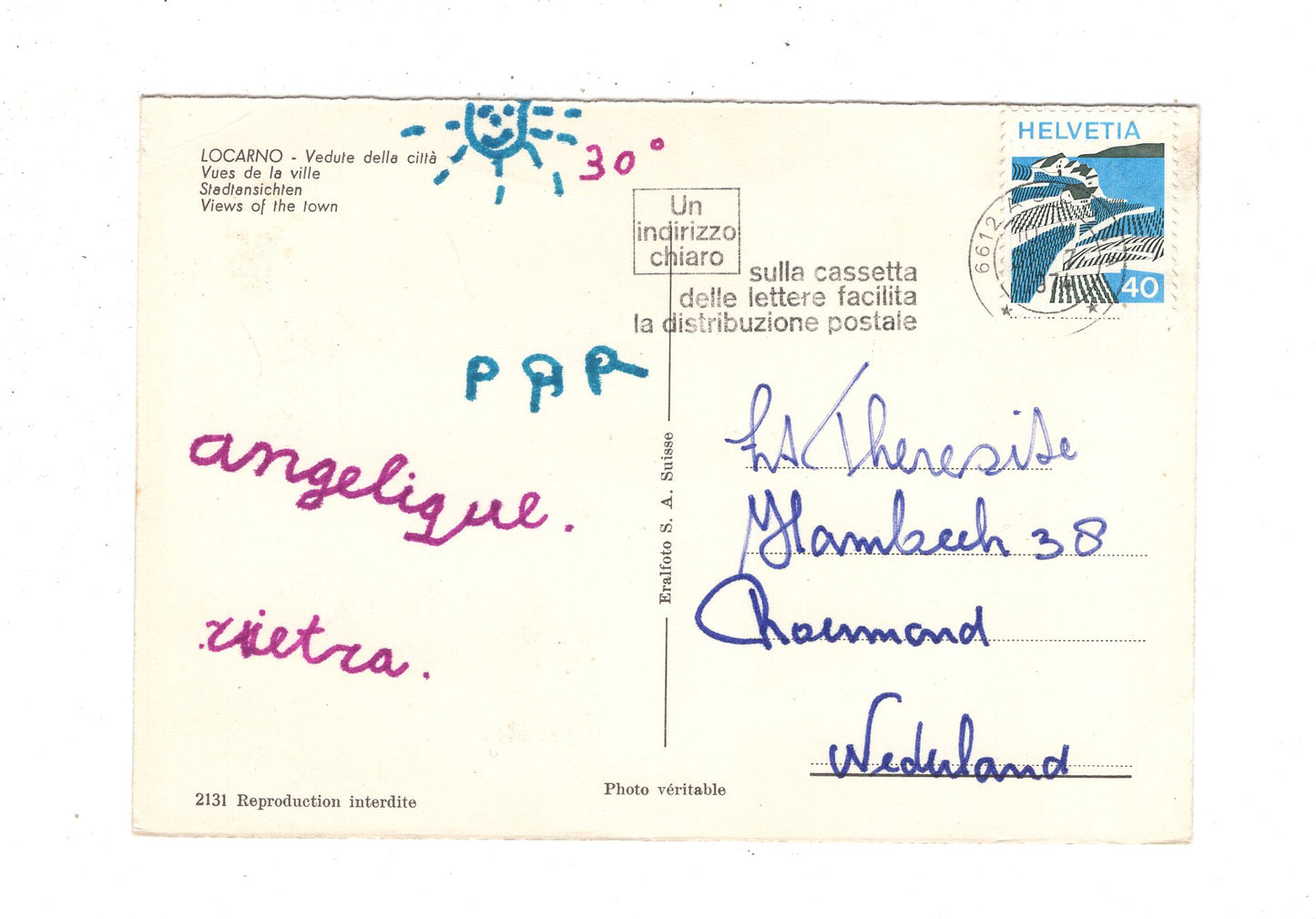 Ansichtskarte Locarno / Lago Maggiore / Schweiz