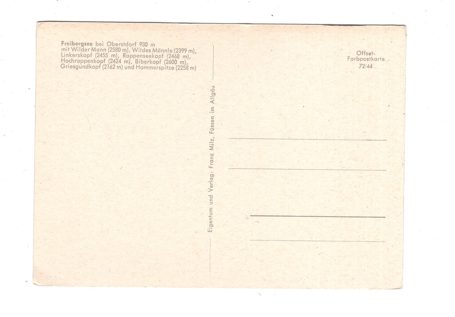 Ansichtskarte Freibergsee bei Oberstdorf im Allgäu / M1-55