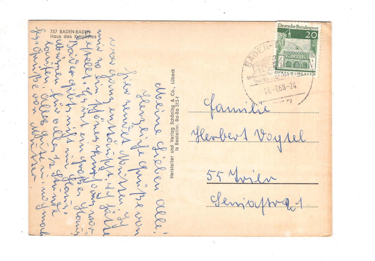 Ansichtskarte Baden-Baden / Haus des Kurgastes / J1-57