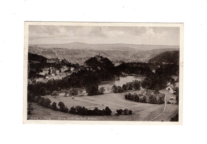 Ansichtskarte Greiz in Thüringen / Blick vom Weißen Kreuz