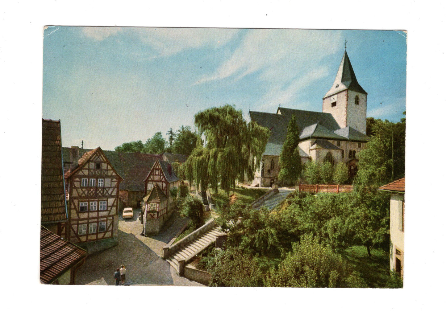 Ansichtskarte Bad Orb im Spessart / Kleines Haus und St. Martinskirche