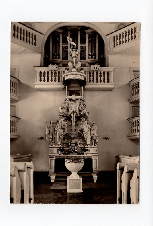 Ansichtskarte Altar der historischen Kirche zu Carlsfeld / Erzgebirge
