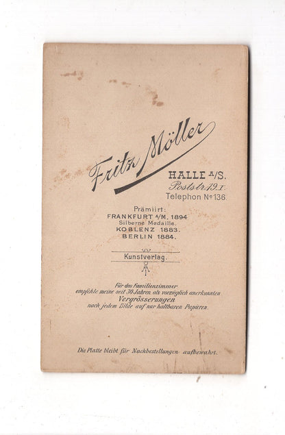 Fotografie Niedlicher kleiner Junge - Halle an der Saale 1890er / CDV M1-16