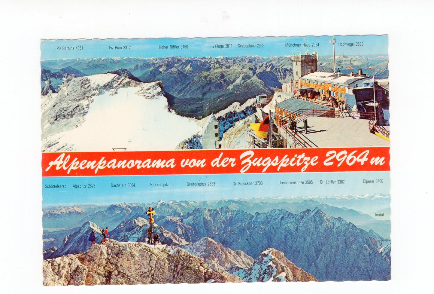 Ansichtskarte Alpenpanorama von der Zugspitze