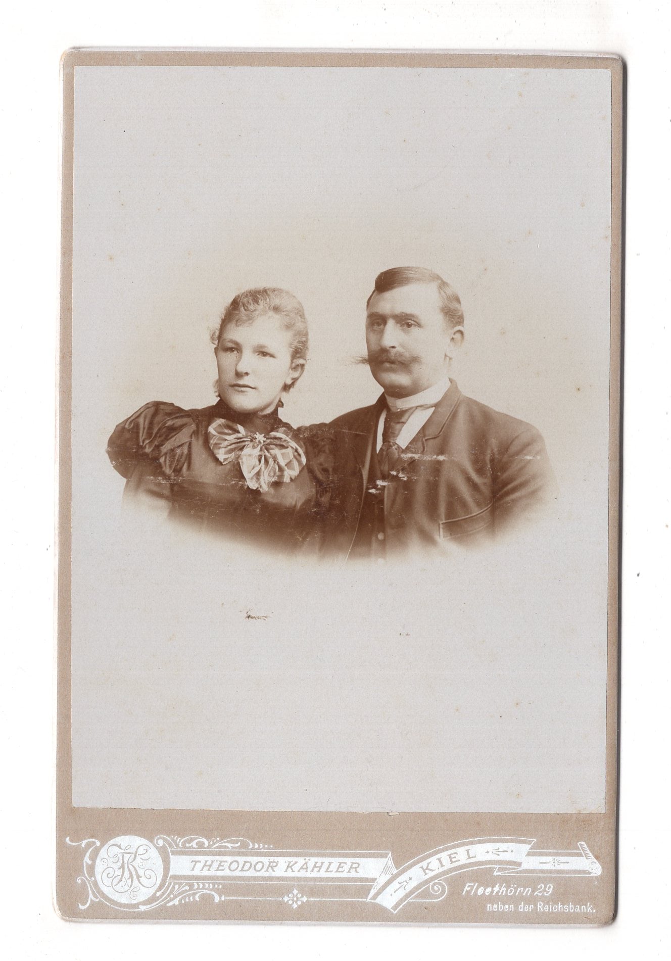 Fotografie Feines Paar - Kiel um 1900 / CAB X-21