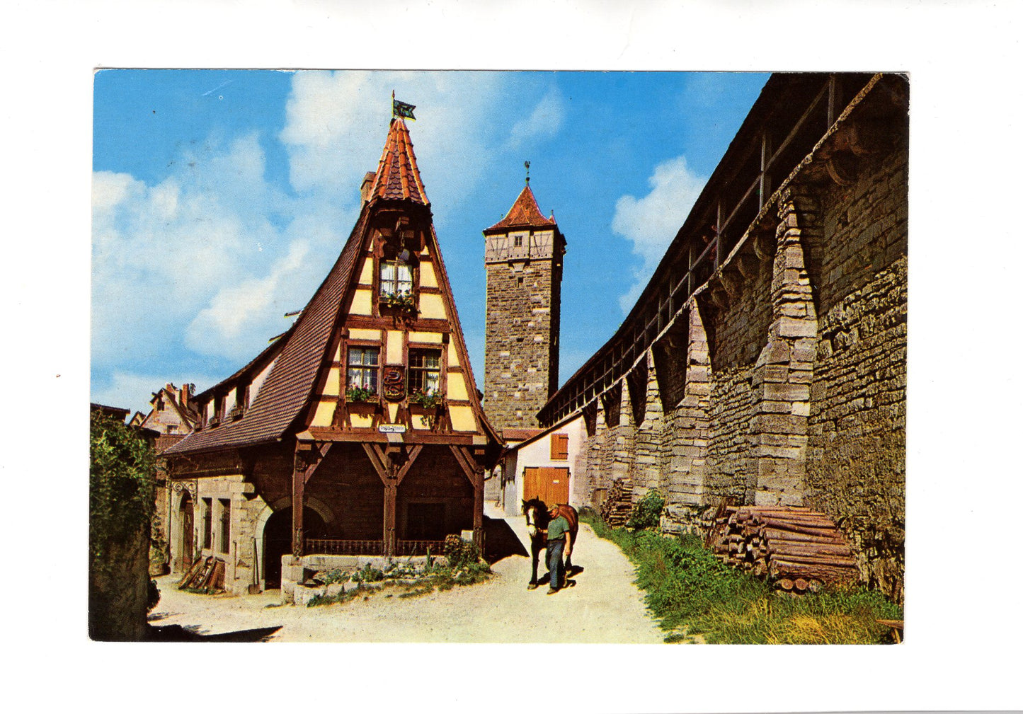 Ansichtskarte Rothenburg ob der Tauber / Alte Schmiede an der Schütt