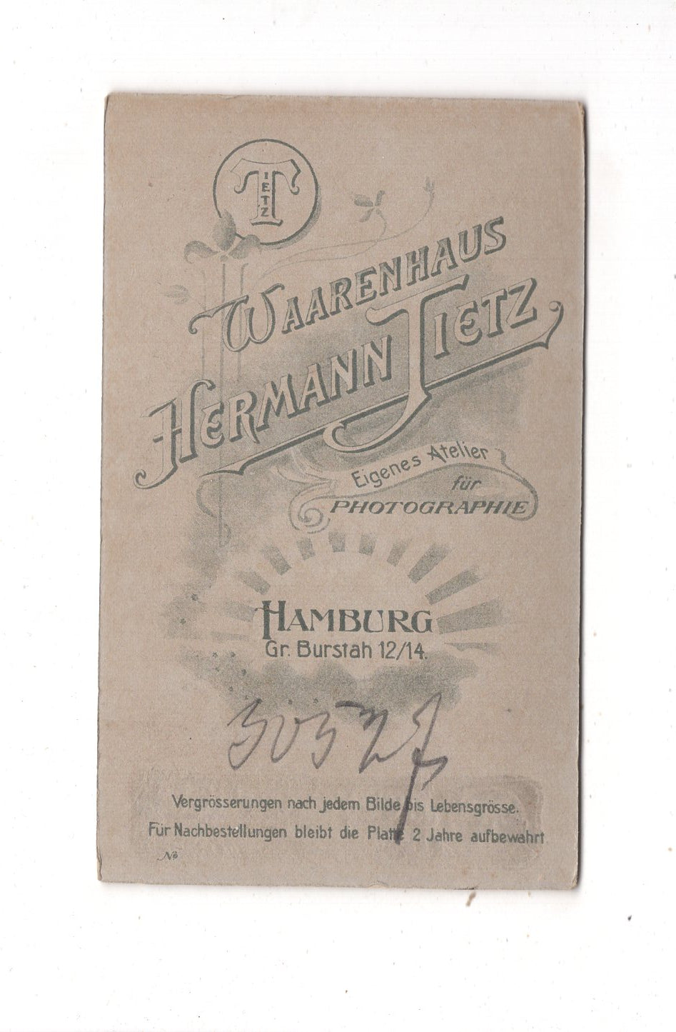 Fotografie Feine Dame - Hamburg 1890er / CDV L1-34