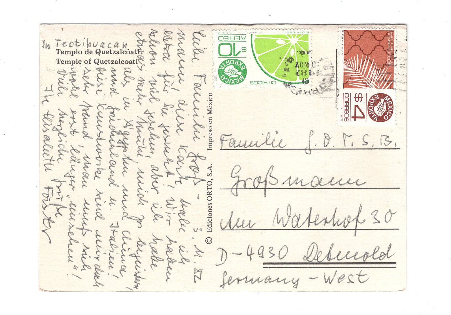 Ansichtskarte Teotihuacan / Templo de Quetzalcoatl / Mexiko