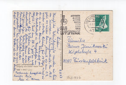 Ansichtskarte Bad Lippspringe / Eingang zum Kaiser-Karls-Park