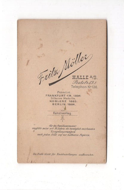 Fotografie Niedlicher kleiner Junge - Halle an der Saale 1890er / CDV M1-16