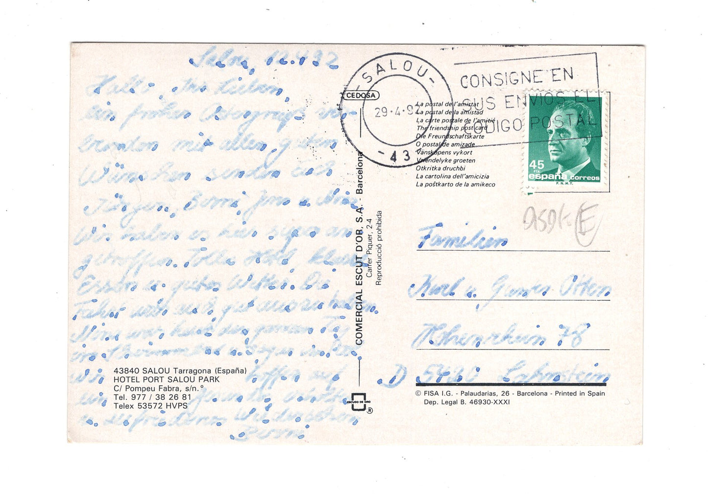 Ansichtskarte Salou / Hotel Port Salou Park / Spanien