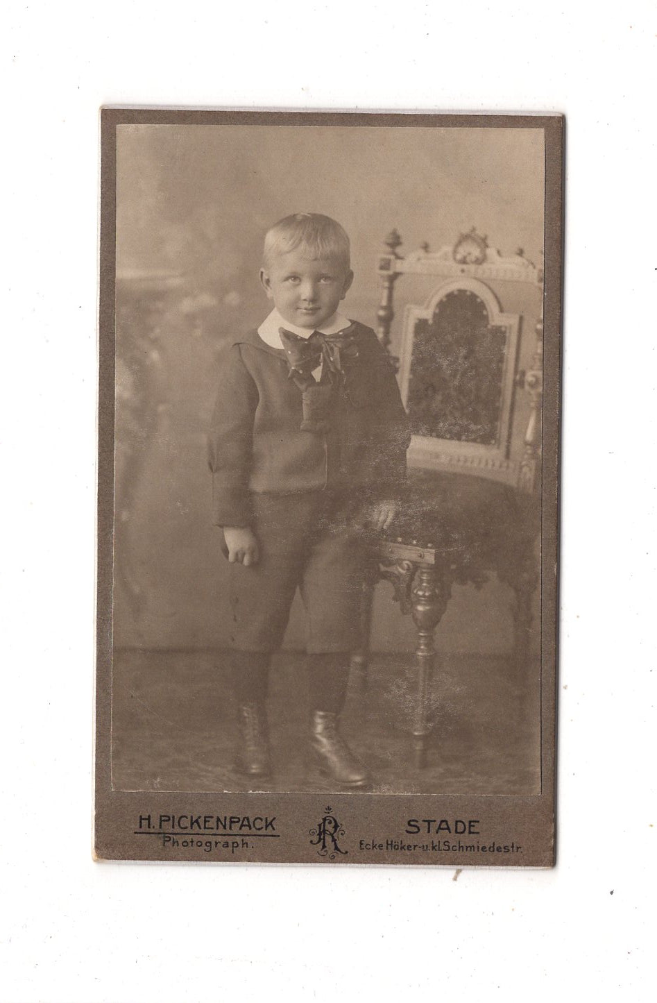 Fotografie Niedlicher kleiner Junge - Stade 1910er / CDV M1-16