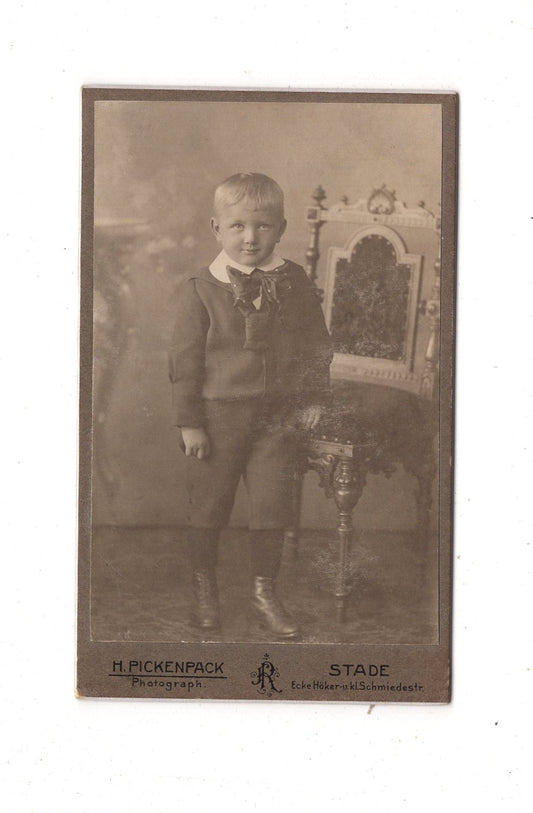 Fotografie Niedlicher kleiner Junge - Stade 1910er / CDV M1-16