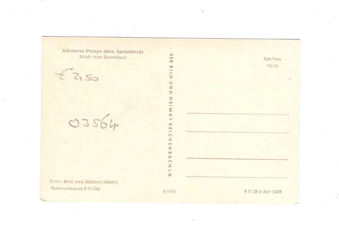 Ansichtskarte Schwarze Pumpe / Kreis Spremberg / Blick zum Kombinat