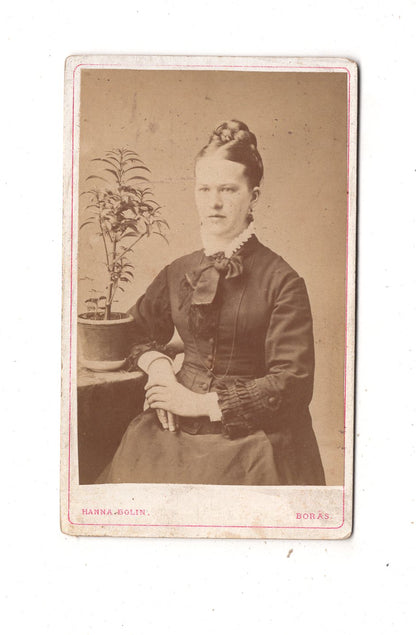 Fotografie Feine Dame - Boras 1870er / CDV L1-34