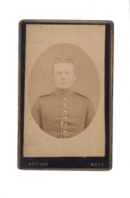 Fotografie Soldat / Soldatenportrait - Metz 1880er