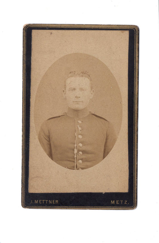 Fotografie Soldat / Soldatenportrait - Metz 1880er