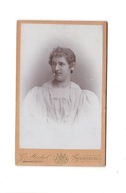 Fotografie Damenportrait mit Widmung - Straßburg 1890er