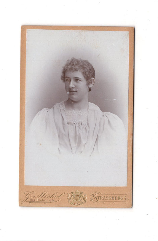 Fotografie Damenportrait mit Widmung - Straßburg 1890er