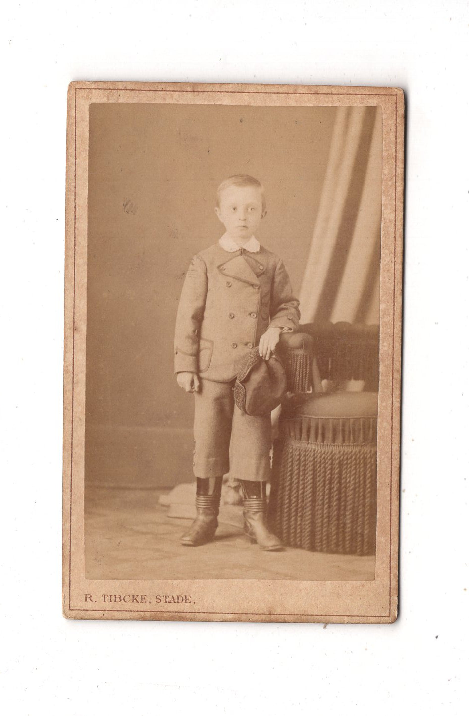 Fotografie Niedlicher kleiner Junge - Stade 1880er / CDV M1-16