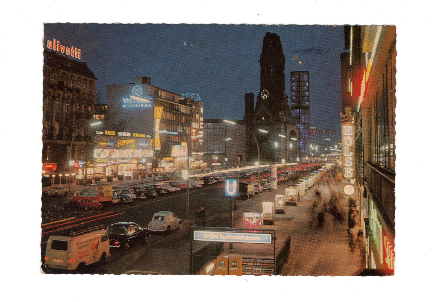 Ansichtskarte Berlin / Kurfürstendamm bei Nacht