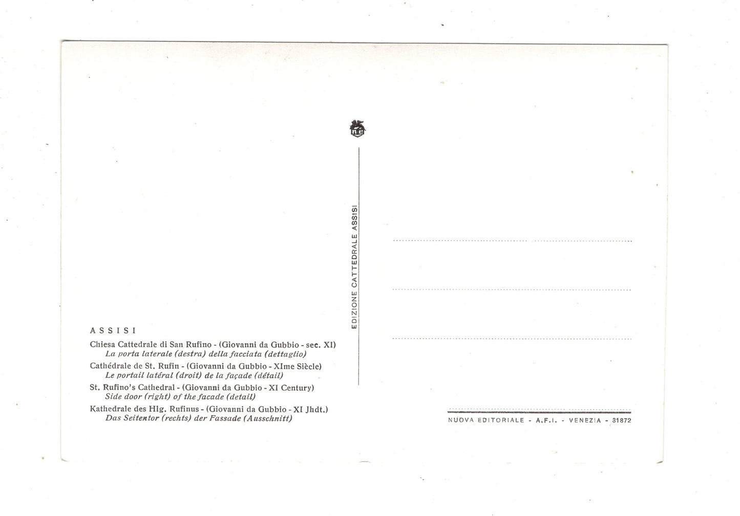 Ansichtskarte Assisi / Chiesa Cattedrale di San Rufino / Italien / N1-56